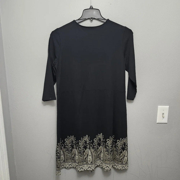 J.jill wherever collection women's mini dress size M black and cream - Picture 6 of 9